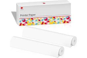 Phomemo Papier Thermique A4 2 Rouleaux, Compatible avec L'imprimante Portable Phomemo M832/M834/M833, pour Voyage, Maison, Photo, Papier Thermique 210x297 mm, 20 Feuilles/Rouleau