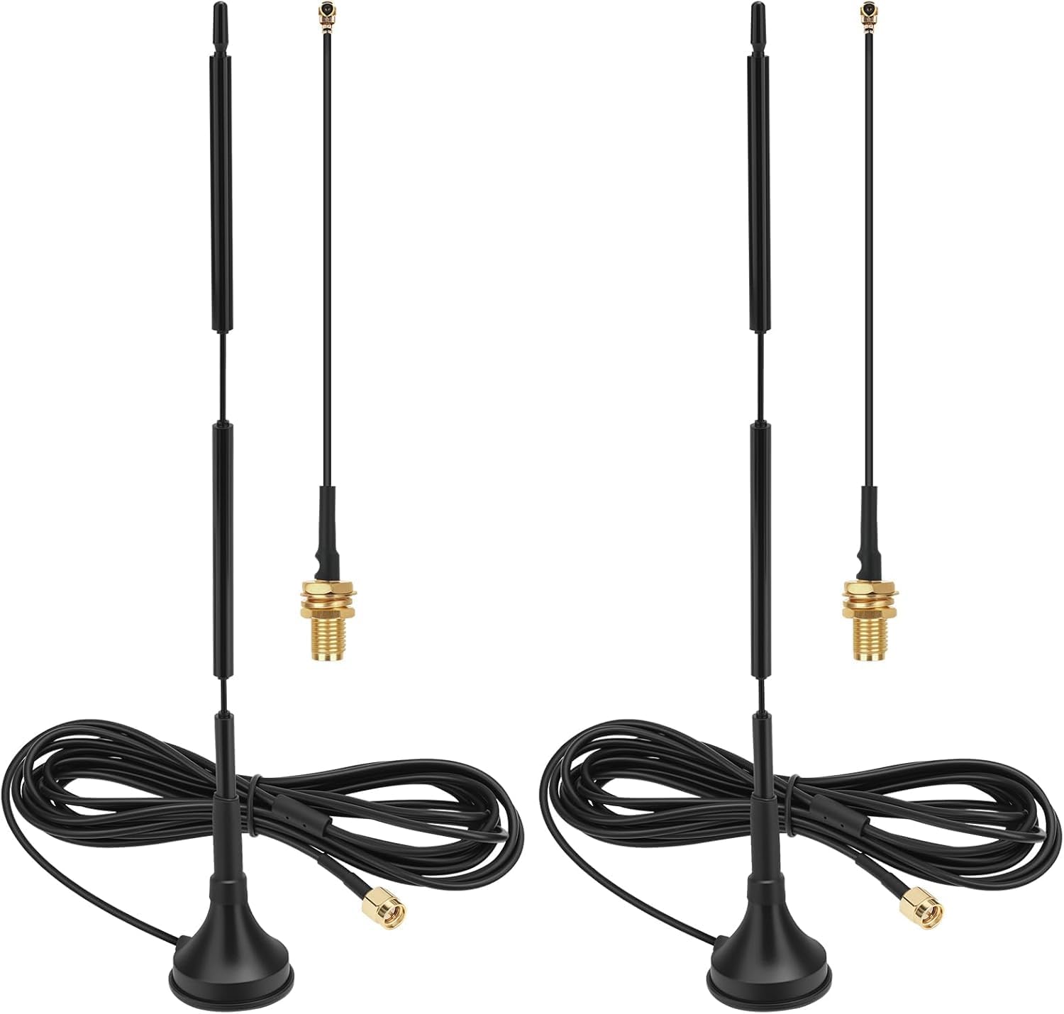 Meshnology 2 unidades Meshtastic 868 MHz Lora Antenna 10dBi Gain Outdoor Long Range Magnetic Base Antenna 29 cm Omni SMA macho para placa de desarrollo ESP32 LoRa V3 y V4 módulo LoRa con cable de