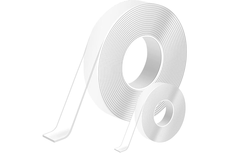 Produktabbildung zu 7m Doppelseitiges Klebeband Extra Stark Transparent,Abnehmbar Spurlos Double Sided Tape,2 Rollen Nano Klebeband Doppelseitig Ablösbar für Teppich, Foto Wand, Küche, Zuhause, Auto