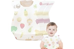 LEJIEYIN Disposable Bibs Baby Bib Waterproof with Food Catcher Pocket Suitable for Toddlers, Feeding, Traveling, Outdoor Use