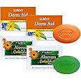 Sunny Derm Aid & Aloe Vera Calendula Bathin Bar (75gm*2 each), Rash-Free, Healthy Skin, Counter Dryness, Scarring, Sunburn, Soft, Supple Skin, Moisturizes, Lightens Blemishes