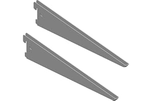 DIY Element System U-TRÄGER - Sicherheitsträger verbaubar mit zweireihiger Wandschiene - 270 mm, Stahl, Weißaluminium, 2 Stk.