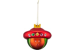 Alessi AMJ13 10 - Baldassarre Heinig König Balthazar kula bożonarodzeniowa, ręcznie dekorowane szkło dmuchane, czerwone