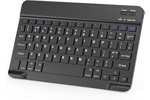 FOGARI Bluetooth Keyboard, 12.2" Wireless Keyboard UK Layout Rechargeable for IOS, Mac,iPad, Windows Fire OS, Black
