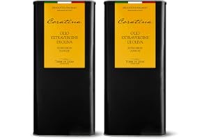 TERRE DI LIDIA SAPORI E SAPERI DI PUGLIA Terre di Lidia - Olio extravergine di oliva - 2 Latte da 5 L (10 L) - Filiera corta, Campagna 2024/2025, Estratto a freddo - Varietà Coratina, Gusto Intenso - Produzione 100% italiana