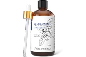 HIQILI Peppermint Essential Oil for Aromatherapy, Diffuser & Skin Care - Natural Cooling Scent for Face, Hair & Candle Making - 30ML