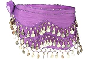 Kiuiom Belly Dance Soie Foulard Écharpe Hanche,Ceinture Danse Orientale,Foulard Danse du Ventre,Écharpes Hanche Danse Ventre,Belly Dance Serviette Hanche Danse Costume Danse Ventre (Violette)