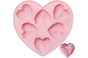 Bakecat Heart Silicone Mould, Mini Geo Chocolate Moulds for Baking, Pink