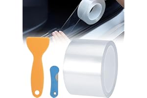 EXIN DECHEN Folia ochronna na krawędzie, samoprzylepna, 7 cm x 10 m, przezroczysta folia ochronna do lakieru, ze szpachelką i nożem, uniwersalna folia ochronna do lakieru do samochodu, roweru, motocykla (1 rolka)