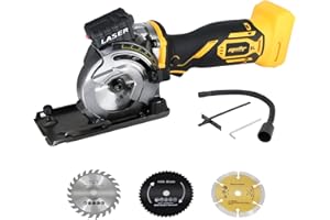 WITLIGHT Mellif Cordless 3200RPM Tile Saw, Compatible with dewalt 20V MAX Battery, 3-1/2" Blades, 1-2/11'' Max Cut Depth - For Wood, Plastic, Soft Metal