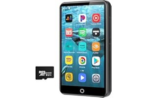 DIOFOX 80GB Reproductor MP3 & Mp4 con Spotify,4" Reproductor MP3 con Bluetooth y WLAN,Pantalla Táctil Android Reproductor MP4 Soporte Audible Amazon Music Deezer Google Play hasta 1 TB