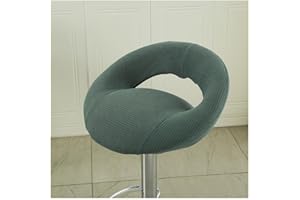 Mswborml Rotondo Copri Sgabelli Cucina con Schienale Cavo 4/2 Pezzi, Elasticizzato Coprisedie Fodere per Sgabelli Rotondi da Bar con Schienale Aperto, Girevoli Coprisgabello da Bar Lavabile,G,4PCS