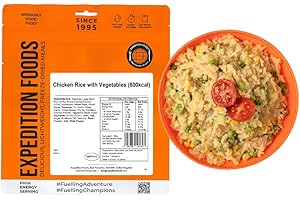 EXPEDITION FOODS EXPEDITIONFOODS.COM EXPEDITION FOODS Chicken Rice with Vegetables (High Energy Serving / 800kcal) | Freeze-Dried Camping & Hiking Food