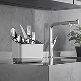 Stile Cucina Tezgah &Uuml;st&uuml; Kaşık &Ccedil;atal Bı&ccedil;ak Kurutmalık, Gri, B&ouml;lmeli Tasarım, Su Hazneli, Pratik Mutfak Organizeri