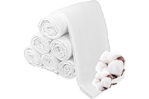 Plumeri Musselin Spucktücher- 6er Pack 70x70cm, Weiß Stoffwindeln Mullwindeln Oeko-Tex zertifiziert handgefertigt in der EU für Babypflege