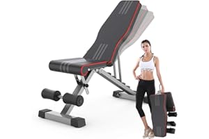 OUNUO Banco de Pesas Ajustable Banco de Entrenamiento Plegable para Ejercicios de Gimnasio en casa, Banco de Ejercicios de inclinación/declive Multiusos
