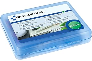 First Aid Only Juego de esparadrapos Oficina/Hobby (20 unidades) | 20 esparadrapos de diferentes tamaños y formas en caja de resellable | P-10025