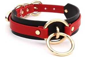 lalatia Handmade Women O Ring Faux Leather Choker