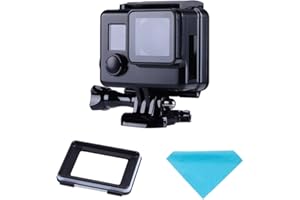 Suptig Protective case Black Charging case Wire Connectable Skeleton Protective Side Open Housing case for GoPro Hero 4 Hero 3+ Hero 3 camera