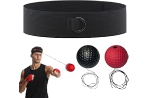 LQIOACU Punching Ball Articles D'Entraînement Pour Boxe Accessoire De Sport D'Entrainement De Réflexe 2 Boules + Sac De Rangement