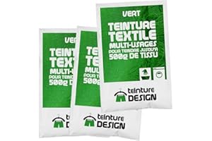 TEINTURE DESIGN Set aus 3 Textilfarben - Grün - Universal Textilfarbe für Kleidung und natürliche Stoffe