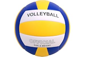 PECOGO Volleyball Size 5 PU Leather Soft Indoor Outdoor Volleyballs Sports Training Game Play Ball for Beginner, Teenager, Adult, 8.2