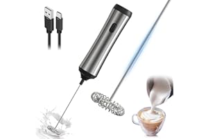COKUNST Milk Frother Electric Handheld, Rechargeable Whisk for Matcha Coffee, Type-C Electric Mini Blender Mixer for Hot Chocolate Frappe Latte