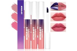 Sitovely 3PCS Peel Off Lip Stain,Lucidalabbra Opaco Peel Off,Rossetto Liquido Antiaderente,Peel Off Lip Gloss,Impermeabile Altamente Pigmentato Peel Off Lip Tint Stain (D, M)