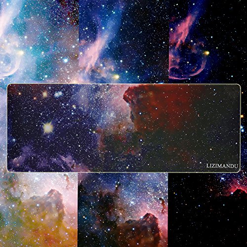 Lizimandu Alfombrilla de rat  n Gaming Extended Mundial Mapa Mousepad eu insmax XXL juego grande a prueba de agua alfombrilla de rat  n 2 mm de espesor 31 5  x11 8  coj  n de rat  n  Base de goma antideslizante con los bordes cosidos - Velocidad y Control  Gran Borde Negro 800 X 300 X 2 mm Cielo Estrellado Starry Sky 
