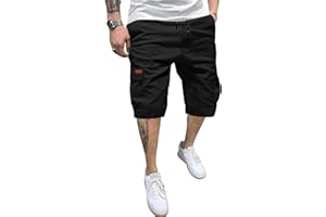 YAOHUOLE Cargo Short Homme Elastique Bermuda Homme Travail Short Militaire Outdoor Multi Poches