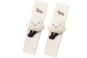 Moguri®2 Stücke Superweiche Sicherheits gurtpolster Kinder, Niedliches Weisse Wolke Design,Bequeme Autogurtbezüge für Mädchen，Frauen,leicht zu reinigen,weißer