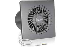 LeKaufen Exhaust Fan with Backdraft Damper, Bathroom Extractor Fan 100mm, Bathroom Ceiling Extractor Fan Powerful 100m³/H Airflow for Kitchen Office Cockloft Garage