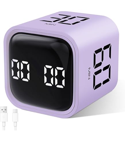Ticktime Pomodoro Productivity Timer Cube, Temporizador De Cubos De Productividad De Escritorio Con Sensor G Portable USB Reloj De Flip Recargable Para Tareas Estudio De Cocina
