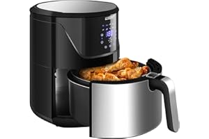 LLIVEKIT 7L Large Air Fryer, Family Size Hot Air Fryer 1800W Digital Touchscreen with 10 Presets, Removable Basket, Timer & Temperature Control for Oil Free & Low Fat Healthy Cooking