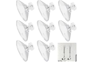 BUZUYIWAR 8 Pieces Large Suction Cups, 30mm Clear Plastic Suction Pads PVC Sucker Pads Without Hooks Extra Strong Adhesive Suction Holder with Screw for Window Glass Wall Door Bathroom Kitchen Daily Hanging
