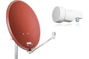 RED OPTICUM Opticum Stahl QA60 - Antenna satellitare con singolo LNB, 60 cm rosso mattone