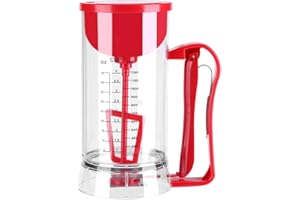 VIKYE Batter Mixer Dispenser, Cordless Electric Battery Powered Mixer Dispenser Pancake Cupcake Waffle Batter Maker Machine Tool, Electric Dough Blenders