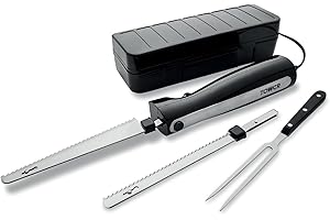 Tower T19028 Electric Knife with One Touch Operation, Ergonomic Design and Storage Case, 120W, Black, 1 Pack