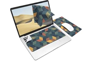 SenseAGE Podkładka pod mysz 3 w 1, podkładka pod mysz, osłona przeciwpyłowa do klawiatury z mikrofibry, ściereczka do czyszczenia ekranu/monitora, antypoślizgowa, lekka, przenośna, do Macbooka i