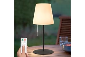 ‎NICEBUY NiceBuy LED Tischlampe Outdoor Dimmbar RGB Farbwechsel Tischleuchte Kabellos USB Aufladbar Mit Fernbedienung Tischlampe Akku Aussen Wasserfest IP44 FüR Camping Garden Decoration(Schwarz)
