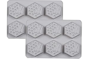 HPiano 2 PCS Stampo per Torte in Silicone Stampo, 6 Fori Ape e a Nido d'Ape Antiaderente Riutilizzabile Torta al Cioccolato Bakeware Che Decora Attrezzo DIY per Torta di Pasticceria Muffin Stampi