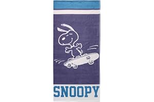 ONOMATO! Peanuts Snoopy ręcznik plażowy ręcznik kąpielowy ciemnoniebieski 70 x 140 cm