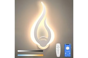 Lightess Applique da Parete Interno Moderno Lampada da Parete Dimmerabili Intelligenti Luce 2.4G Controllo dell'applicazione e Telecomando Illuminazione Luminosità Regolabile LED per Soggiorno, Scala