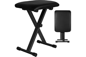 Intern Adjustable Piano Bench – X-Shaped Foldable Keyboard Stool with Padded Seat, Non-Slip Waterproof Music Bench for Children & Adults