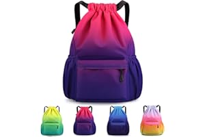 Sarmeley Drawstring Backpack Bags, Printed Drawstring Gym Bag for Men Women Girls Boys Adults, Large Drawstring Bags Waterproof Swimming Bag Draw String Bag for Shopping Sport Travel