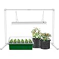 wolezek Grow Lights for Seed Starting with Stand, 2ft T5 Full Spectrum Seedling Grow Light for Indoor Plants, 32W 144 LEDs High Output Seed Starter Light Kit, Height Adjustable, ON-Off Switch