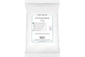 ‎DISTREBUTION Zitronensäure Pulver für technische Anwendungen 1kg Entkalker, Reiniger, reine Citronensäure