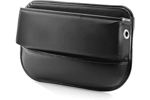 YFPOPONE Auto Organizer Mittelkonsole Schwarz,Leder Aufbewahrungsbox für Autositze,Autositz Gap Organizer Storage Box,Autositz Konsole Seitentaschen für Kleinigkeiten Zubehör, Gadgets Innenraum