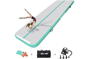 AKSPORT Air Matte Track Tumbling Matte,3/4/5/6m Aufblasbar Gymnastikmatte Turnmatte Tumbling Matten 10/20cm hoch mit Luftpumpe für Zuhause/Taumel/Turnhalle/Ausbildung/Cheerleading