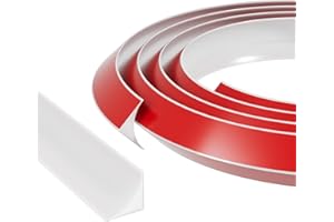 Esufeir 118inch/3m Coving for Ceilings Polystyrene Self Adhesive,Quadrant Beading for Laminate Flooring,Pvc Wall Corner Edging Strip for Skirting Board,Plastic Flexible Moulding Trim,15mm*20mm,White